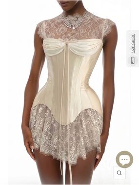 Ivory Lace Corset Mini Dress